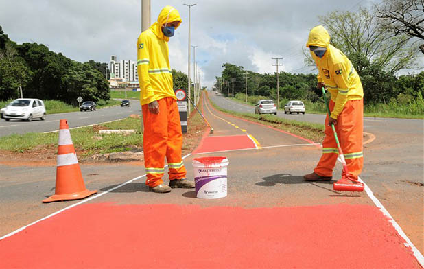 Ciclovia na DF-483, que liga o Gama a Santa Maria